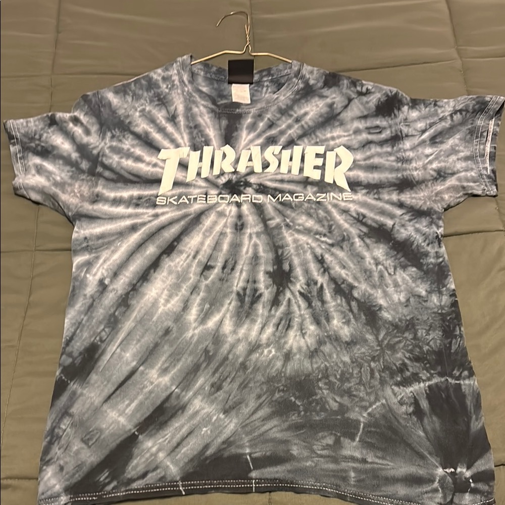 Thrasher Tie-Dye Men's Shirt - Black and White
